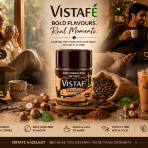 Vistafe Hazelnut Premium Instant Coffee – Rich Aroma & Nutty Indulgence