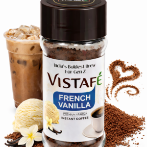 VISTAFE Dark Roasted French Vanilla Instant Coffee – Premium Arabica Blend (100g)